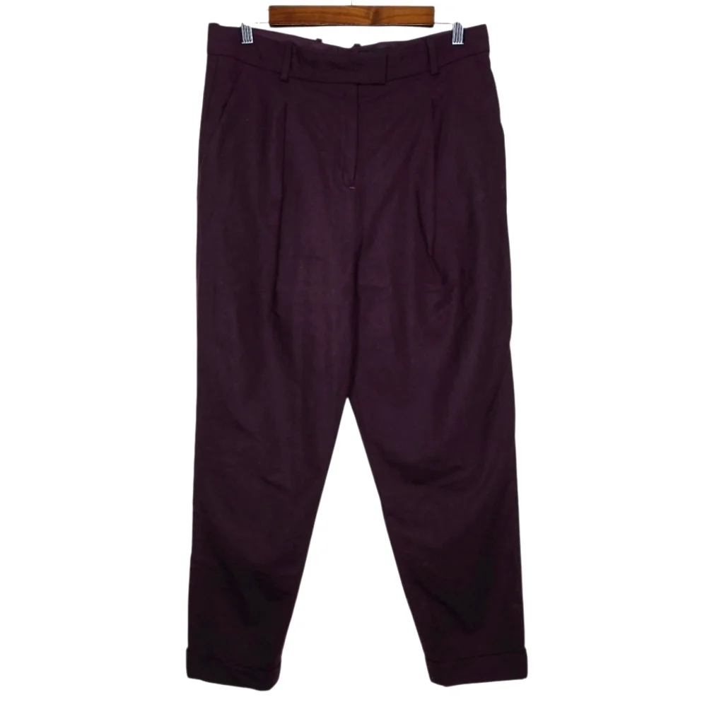 COS Pleats Dropped Crotch Trousers Size 6, 96% Wool - Picture 2 of 12